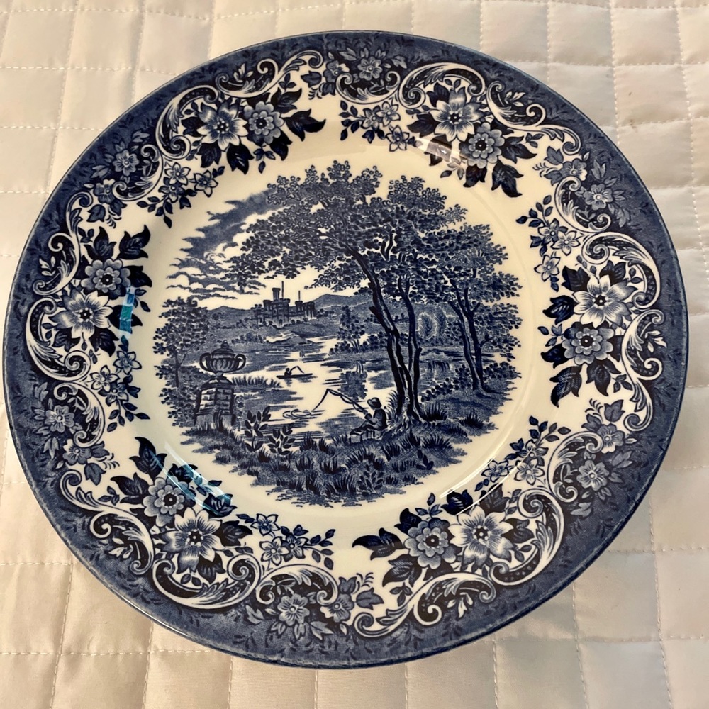 Blue and White cc Made in England 8”Plate